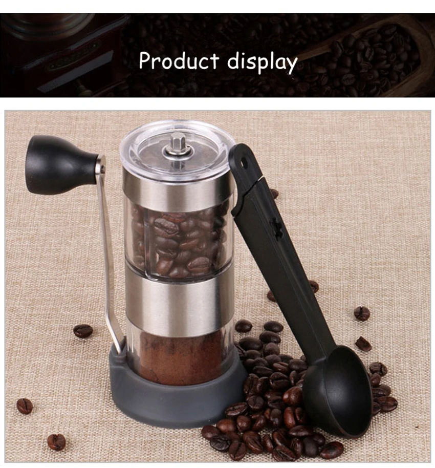 Ручная кофемолка моющаяся керамическая сердцевина кухонная мини ручная мельница Бытовая шлифовальная машина с кофейной ложкой