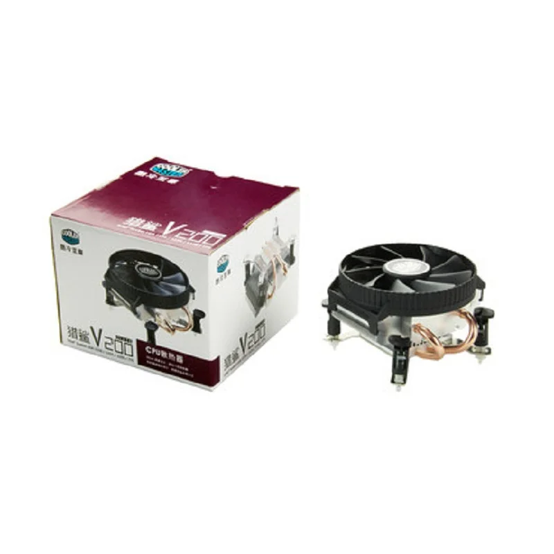 Кулер Master V200 TDP95W 2 тепловые трубки кулер для ЦП HTPC 90 мм тихий охлаждающий