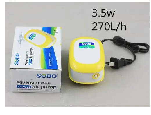 SOBO SB-9903/9905 мини немой кислородный увеличивающий насос для небольшой аквариума 3,5 Вт аквариумный воздушный насос Маленький насос большой выход Регулируемый - Цвет: SB-9003