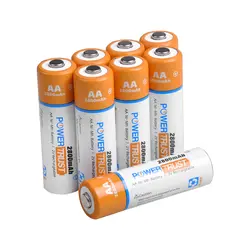 Powertrust 8 шт 2800 mAh AA металл-гидридных или никель Перезаряжаемые Батарея для Камера, калькулятор, MP3 плеер, пульт дистанционного управления