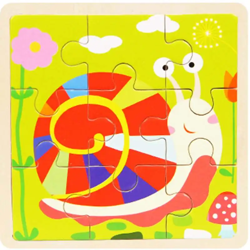 

In Stocks Wood Snails Puzzle Toys For Children & Animal Puzzles Wooden Toys Intelligence Kids Baby Early Educational Toy Gifts