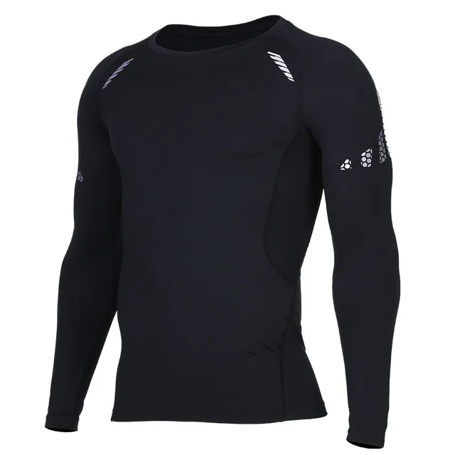 VANSYDICAL, Мужская футболка для бега, спортивная одежда, для фитнеса, светоотражающая, для упражнений, для спортзала, компрессионные колготки, рубашка с длинным рукавом, Майки - Цвет: 75601