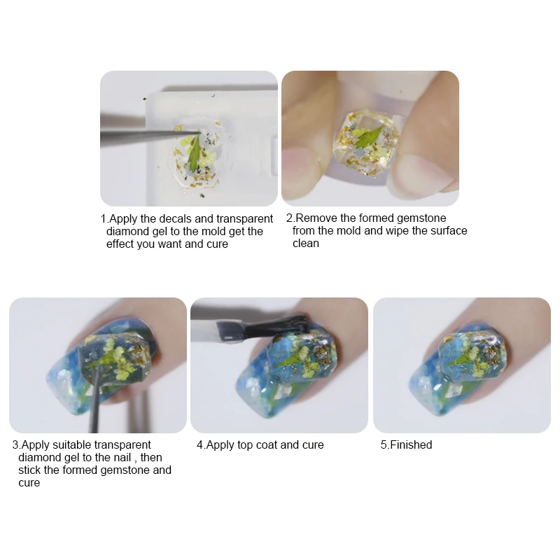 BORN PRETTY Crystal Transparent Nail UV Gel 5ml Clear Nail Rhinestones Adhesive Glue 3D Effect Manicure Nail Art Tools