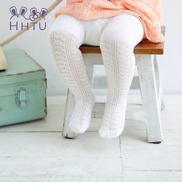 HHTU Spring Mesh Thin Children Pantyhose Stockings Baby Girls White