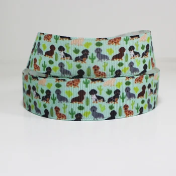 

50yards 7/8" 1" 1.5" 2" 3" 22mm 25mm 38mm 50mm 75mm cactus dog printed grosgrain ribbon for headband hair bow hair tie collar