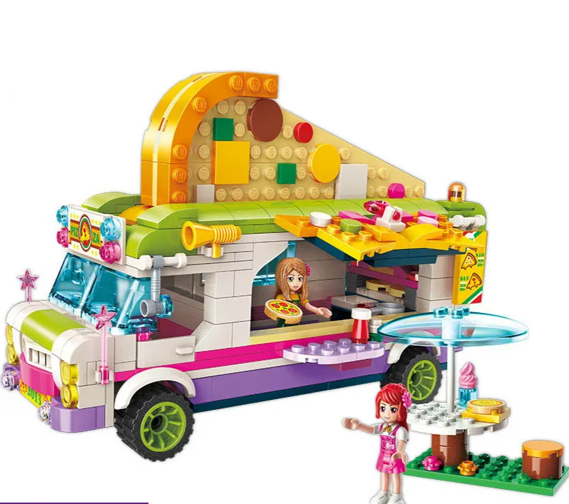 

2013 414P Pizza Car Constructor Model Kit Blocks Bricks Toys for Boys Girls Children Modeling
