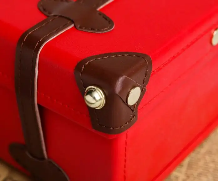 Корейский Ретро Многофункциональный чемодан для женщин модные высококачественные кожаные косметички 14 дюймов коробка для хранения макияж коробка