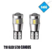 Pares Venda T10 6SMD CANBUS Auto Lâmpadas Marcador Externo Luzes LED Carros Lâmpadas 6000 K DC 12 V CONDUZIU a Lâmpada