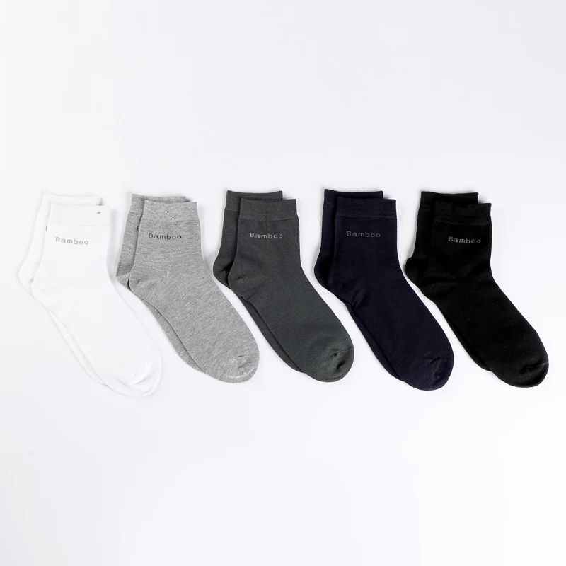 5 пар/лот, мужские носки из бамбукового волокна, новинка, повседневные, бизнес, антибактериальные, дезодорирующие, дышащие, мужские Компрессионные носки - Цвет: mixed 5 colors