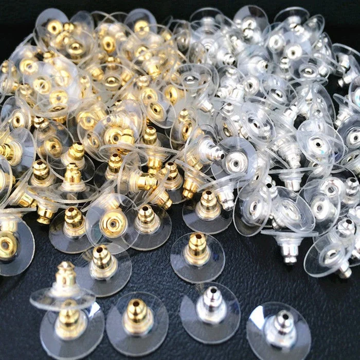 

1200Pcs Applied Silver Golden Tone Earnuts Earring Backs Stoppers Jewelry Findings mix color or you choose