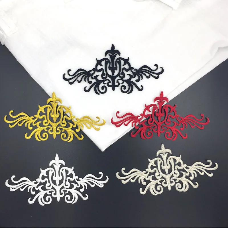 

Han Noble Flowers Embroidered Patches Iron on Sewing Stickers for Clothing Applique Diy Accessories Craft Decoration P539 1pcs