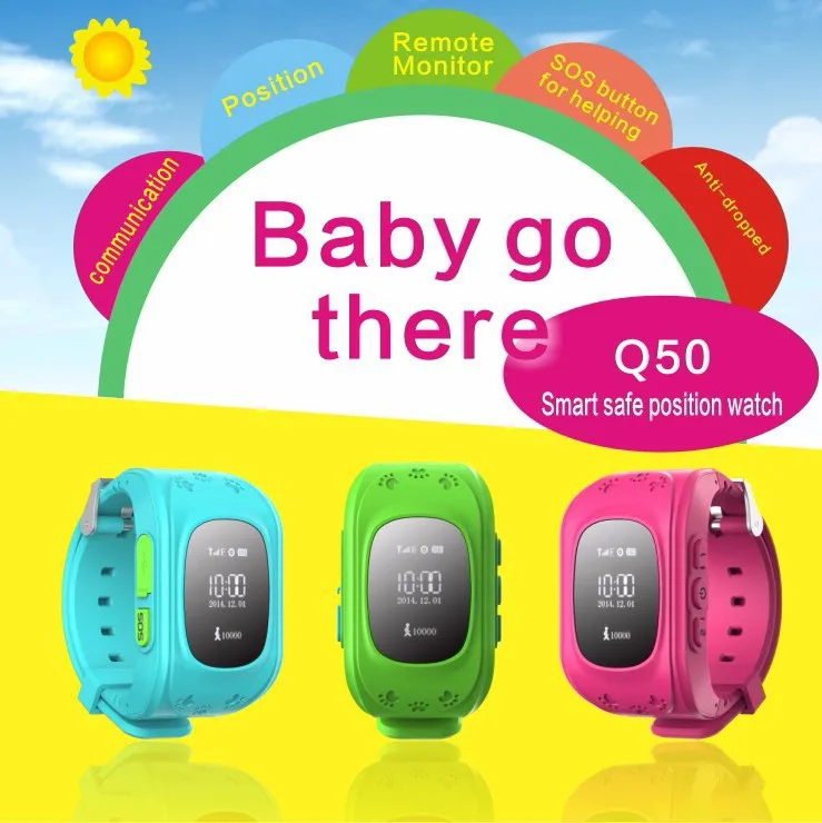 GPS Tracker font b Watch b font For Kids SOS Emergency Anti Lost Bracelet Wristband Q50