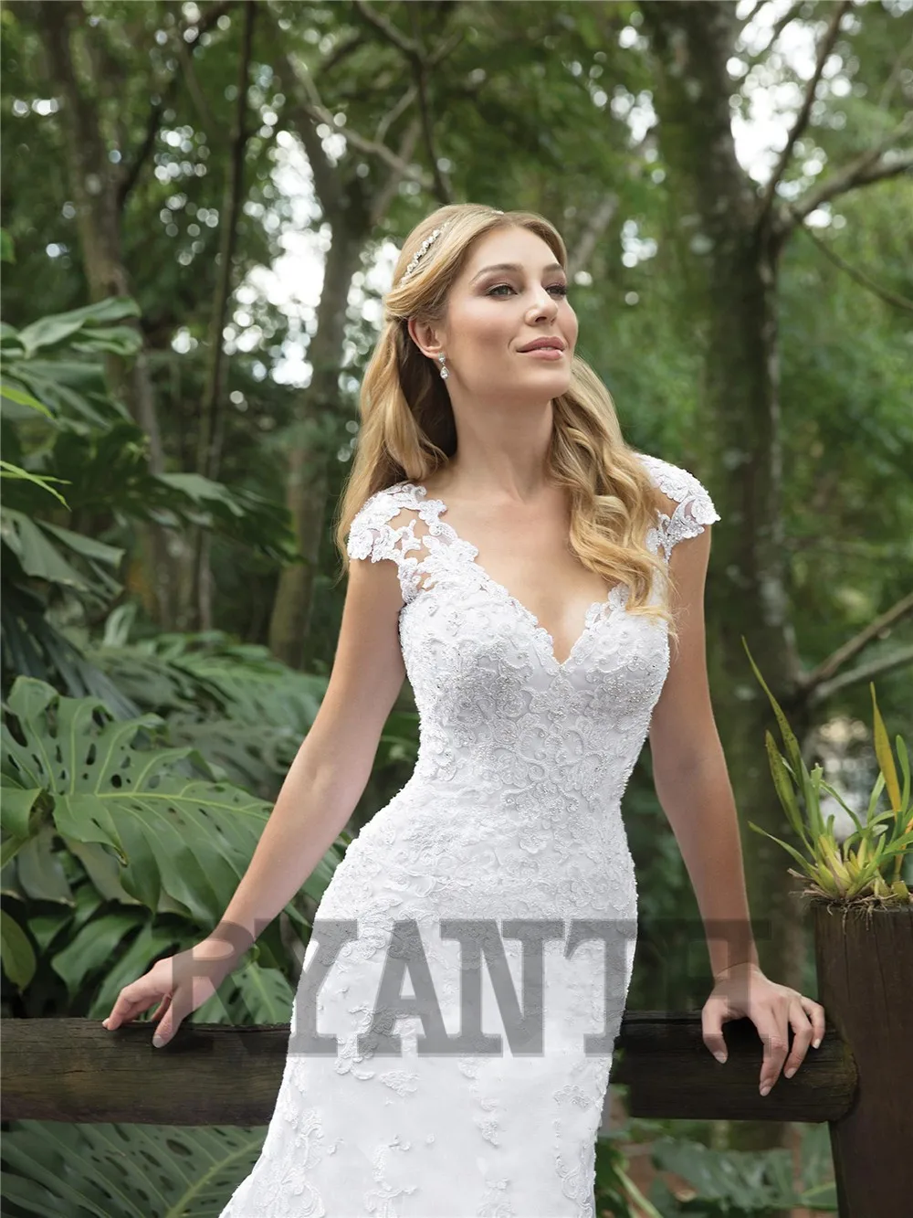 Vestido de novia Новое поступление кружево Русалка свадебное платье Sexy V образным вырезом кепки рукава Свадебные платья Robe de mariée индивидуальный заказ