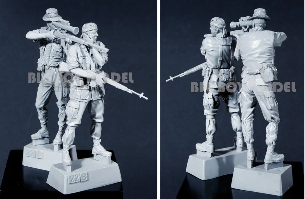1/35 масштабе Неокрашенная фигурка из смолы вьетнамская армейская снайперская
