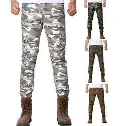 Тонкий прямой камуфляж мужские брюки-карго военные рабочие штаны Тактический военная верхняя одежда Hombre брюки Повседневное Pantalones