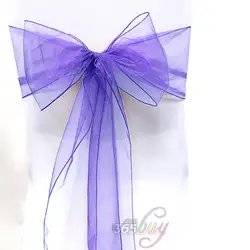[Fly Орел] 10 шт. органзы Председатель Пояса бантом Свадебная вечеринка банкет крышки крышка Пояса #13 светло-фиолетовый