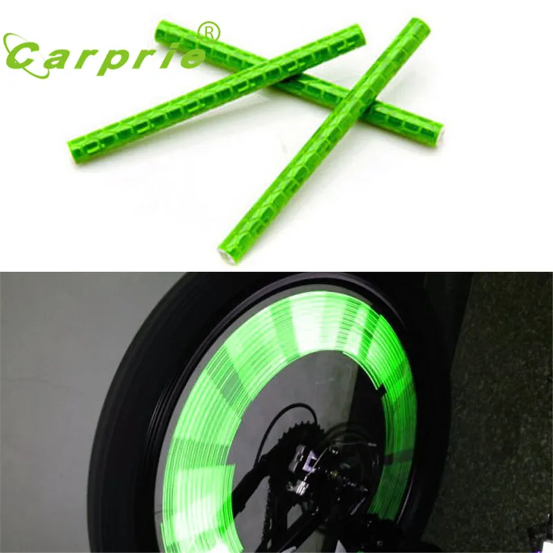 AUTO 12pcs Bicycle Wheel Reflective Strip Clip Tube Car Tire Valve Caps
