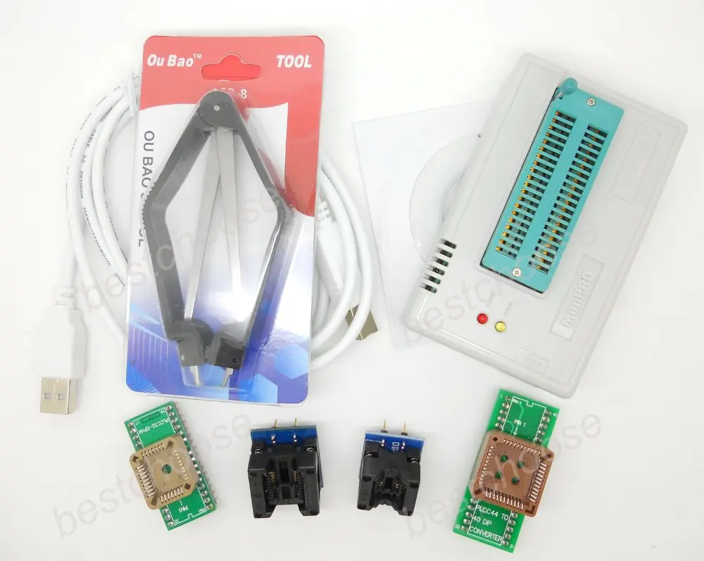 USB TL866 Universal EPROM AVR PIC Programmer with 4 adapters for car