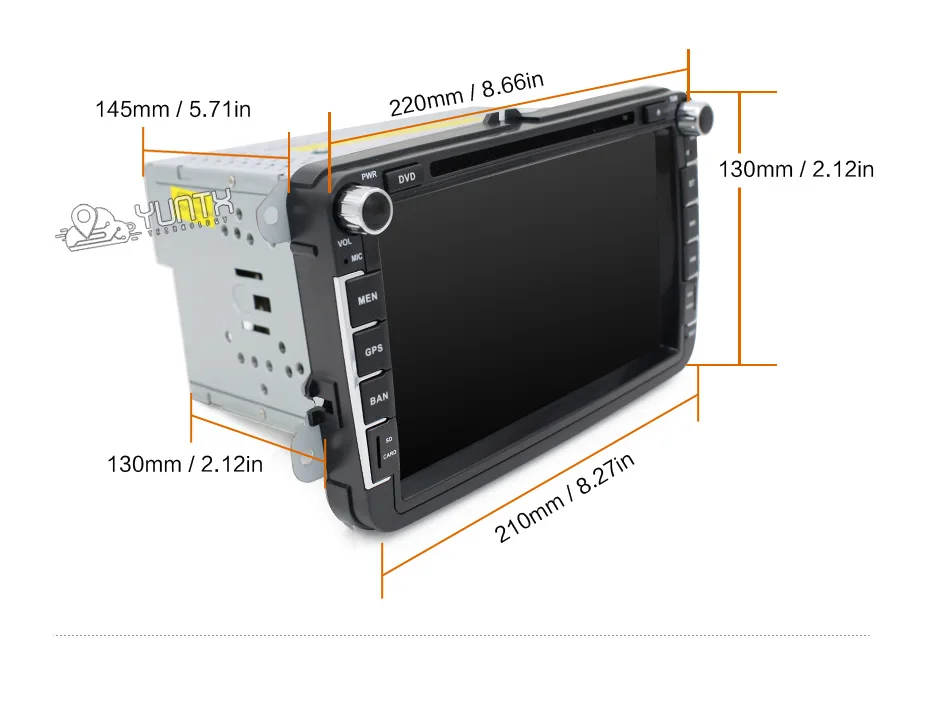 Clearance 8 inch Car Multimedia player GPS 2 Din Autoradio For Volkswagen POLO/b6/golf 5/Skoda/Octavia/SEAT/LEON radio dvd SD automotivo 1