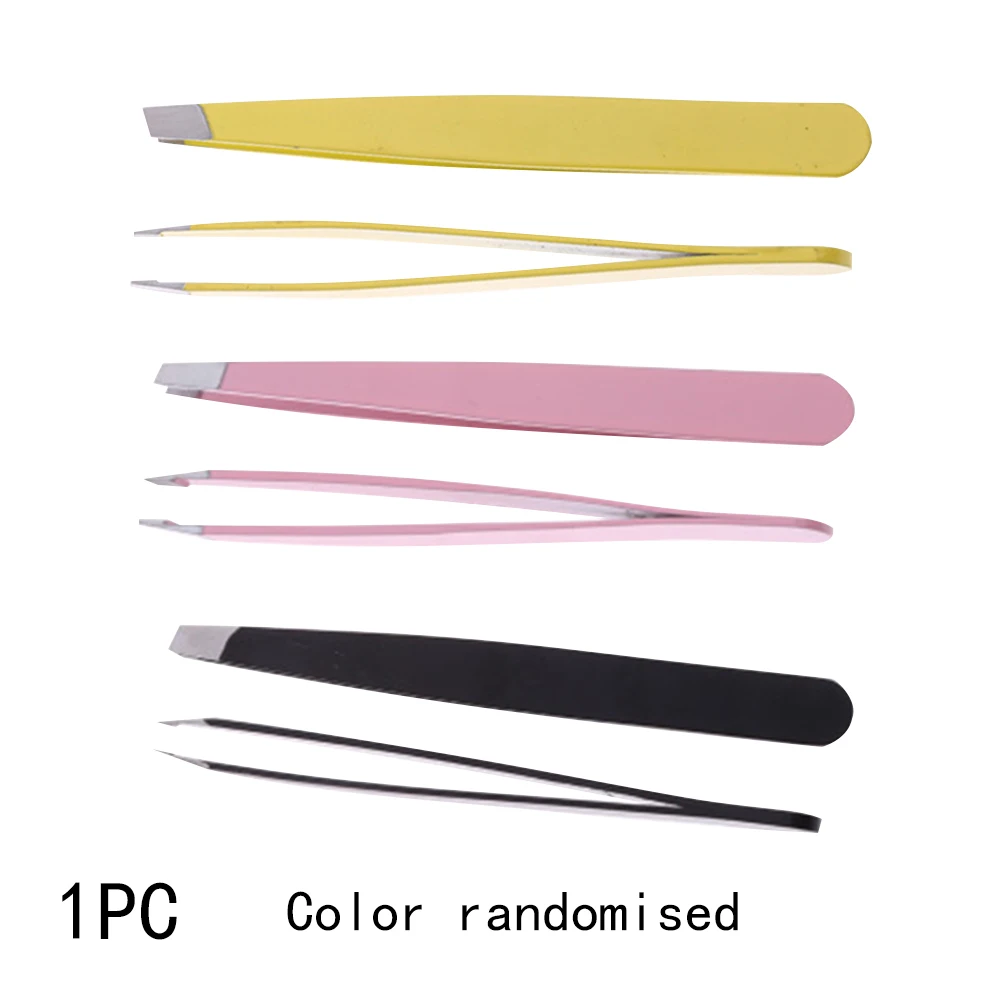 Eyebrow Tweezer Simple Home Non Slip Tools Clips Professional Makeup Small Thicken Slanted Mouth Removal Stainless Steel Hair