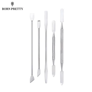 

Dual-ended Nail Extension Maker Spoon Tool Non-slip Handle Polish Cream Color Mix Stick Palette Nail Art Tool Kit