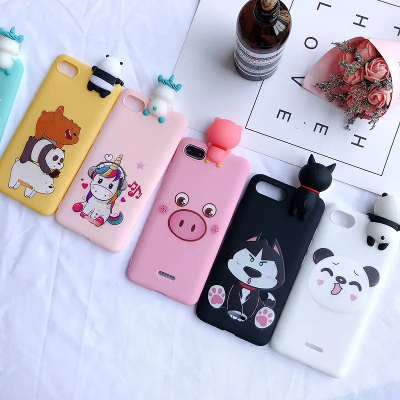 Чехол для Redmi 6A 3D, чехол для etui Xiaomi Redmi 6A, силиконовый чехол Kawaii Bear Unicorn Для Xiaomi Redmi 6A Xiomi, чехол для телефона 5,45 дюйма