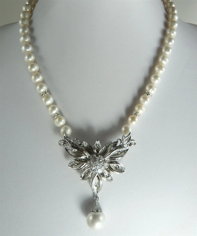 

noble 8MM white Sea Shell Pearl pendant Necklace