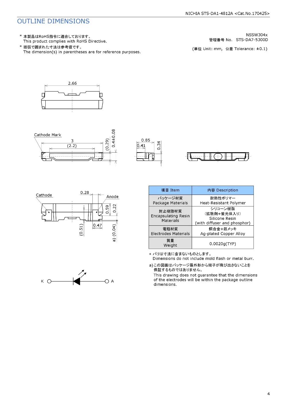 100 шт./лот NICHIA SMD СВЕТОДИОДНЫЙ 3004 3 V 0,06-0,1 W холодный белый для ТВ Подсветка витые бусины