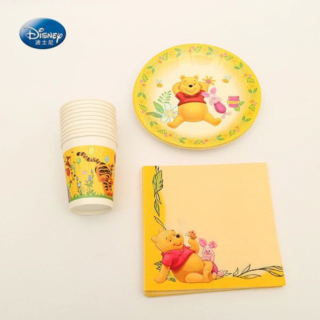 Disposable Tableware Children Winnie Pooh | Winnie Pooh Birthday Party  Supplies - Disposable Party Tableware - Aliexpress