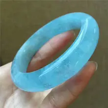 Россыпи натуральных синий Аквамарин полудрагоценный камень женский браслет AAAA внутренняя Диаметр 59,6 мм(cx, M1