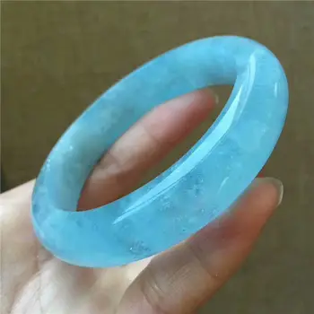 

Free Shipping Natural Blue Aquamarine Gemstone Woman Bangle AAAA Inner Diameter 59.6mm(cx,M1#)