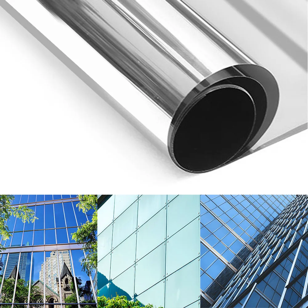 2M 1M*50CM Window Film Sticker Solar Reflecting One Way Mirror Privacy UV Ray Protector Heat