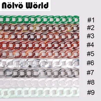 

11 Colors 10 pieces 3cm width 60cm 120cm acrylic chain for elegant women purse evening bags clutch resin bag handle chains