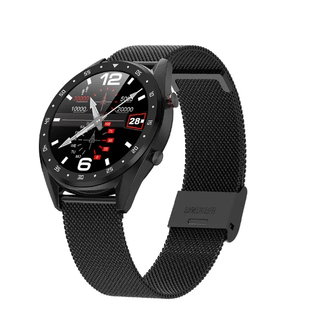 black steel strap L7 Смарт-часы для мужчин P68 Водонепроницаемый Фитнес-трекер ЭКГ+ PPG часы пульсометр кровяное давление умный Браслет фитнес-браслет - Цвет: black steel strap