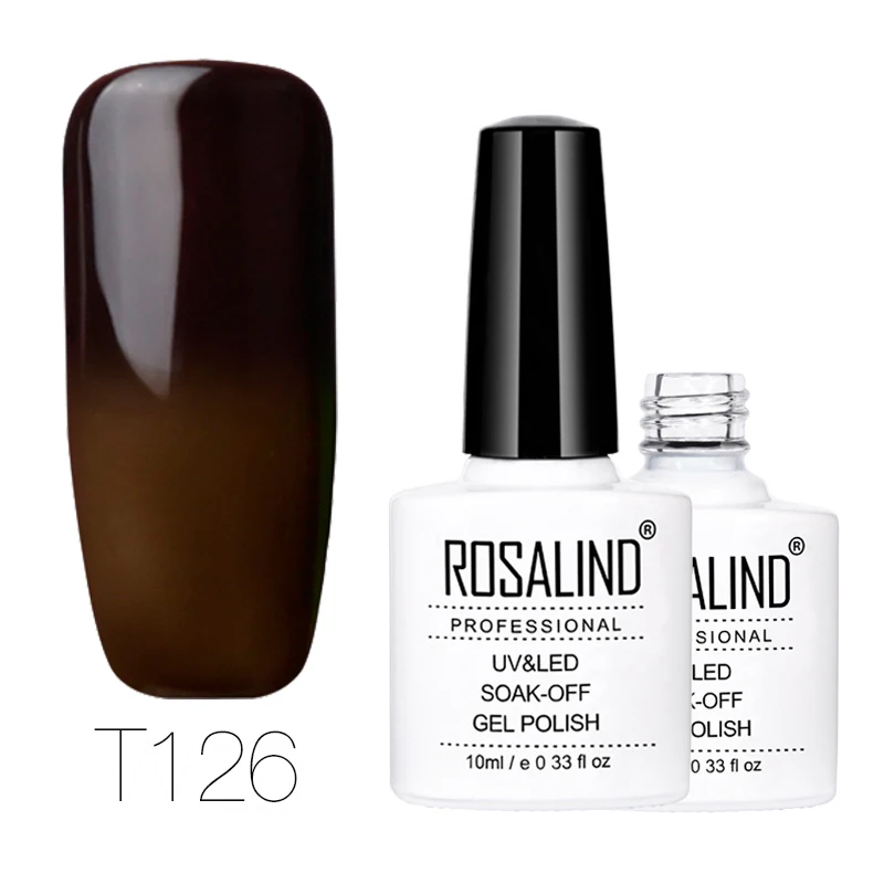 ROSALIND гель 1S 10 мл изменение температуры УФ гель лак для ногтей светодиодный долговечный замочить от ногтей для гель-лака - Цвет: RDT126