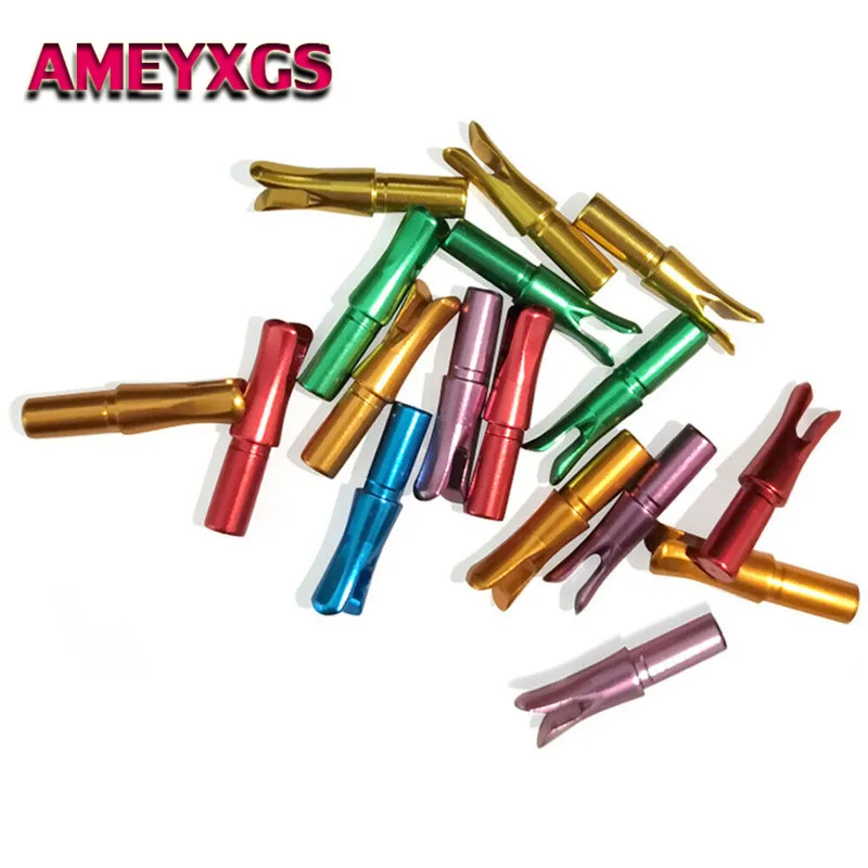 

6pcs 6.2mm Aluminum Alloy Archery Arrow Nocks Tails Insert Tips Arrow Shaft DIY Tools For Outdoor Shooting Hunting Accessories