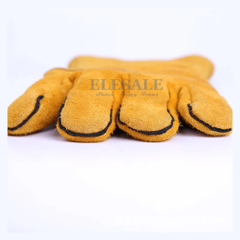 1"-14" кожаные сварочные перчатки анти-порезные термостойкие огнеупорные рабочие перчатки из воловьей кожи защита рук