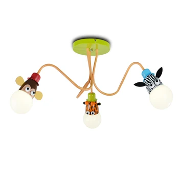 

Novelty LED White Bulb Ceiling Lights Cartoon Animal Monkey Zebra Giraffe Children Kids Bedroom Room Lamps Hang XUYIMIMG