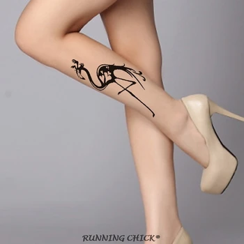 

summer one-legged crane print tattoo thin women pantyhose wholesales