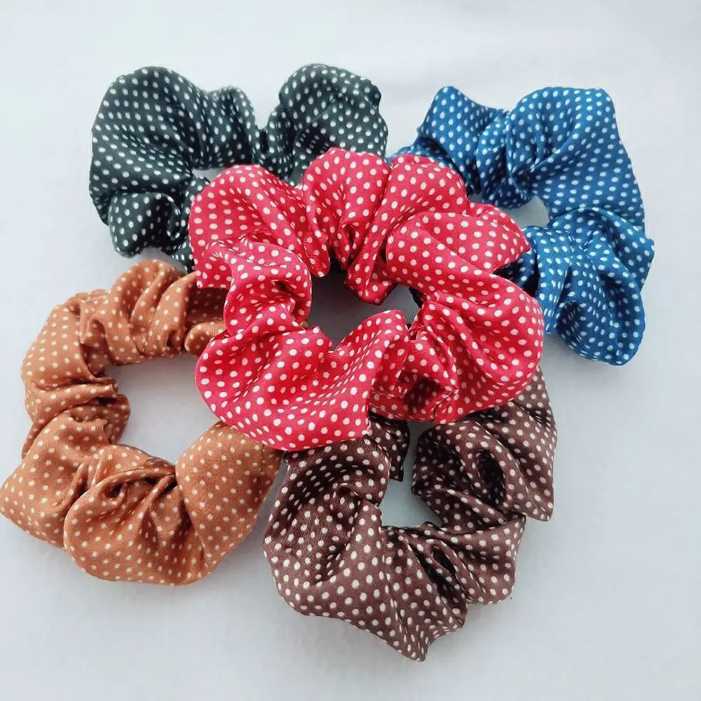 

Polka Dot Design Hair Scrunchies Ponytail Holder Hair Ties Hair Bands Chiffon Fabric Hair Scrunchy Ponytail Holder