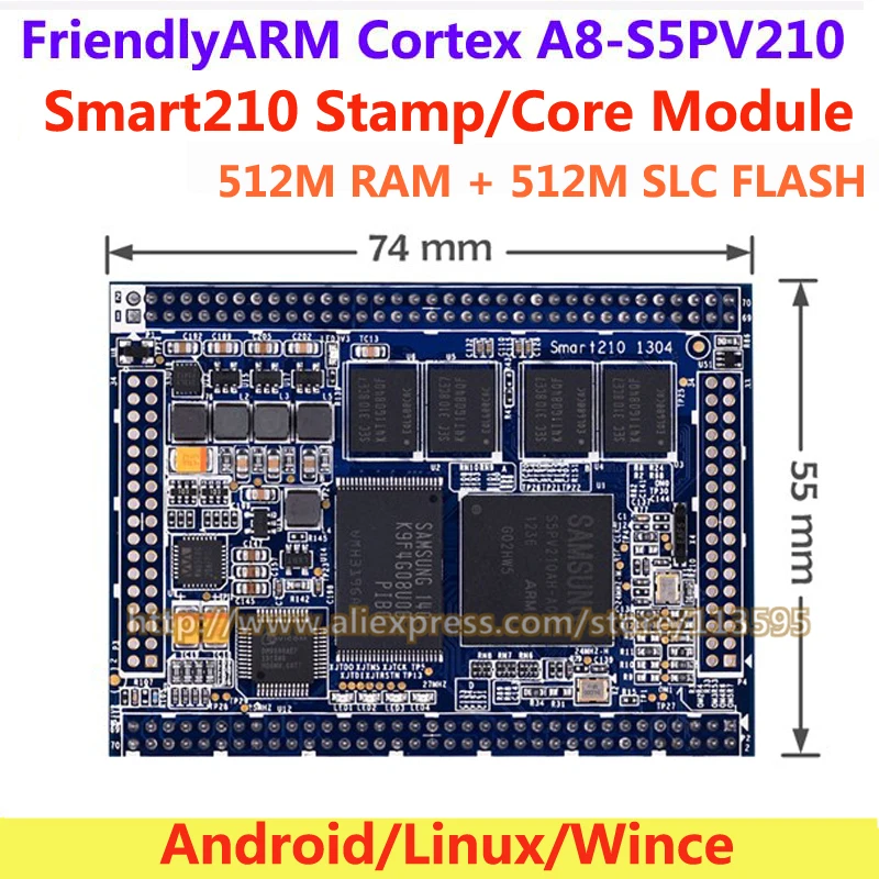 FriendlyARM S5PV210 Cortex A8 штамп Smart210/TINY210 V2 основной модуль 512M ram+ 512M Flash Core Board Android4.0 Linux Wince