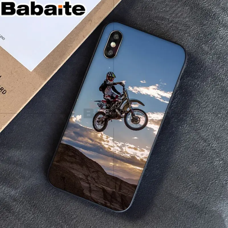 Babaite moto Cross moto rcycle спортивный черный ТПУ мягкий резиновый чехол для телефона для iPhone 8 7 6 6S Plus 5 5S SE XR X XS MAX чехол