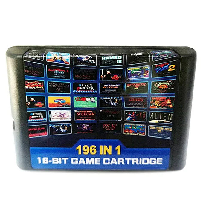 

New 196 in 1 for 16 bit Sega Mega Drive Multi Game Cartridge with Golden Axe Fatal Fury 1 2 Flash Back X Man 2 Earthworm Jim