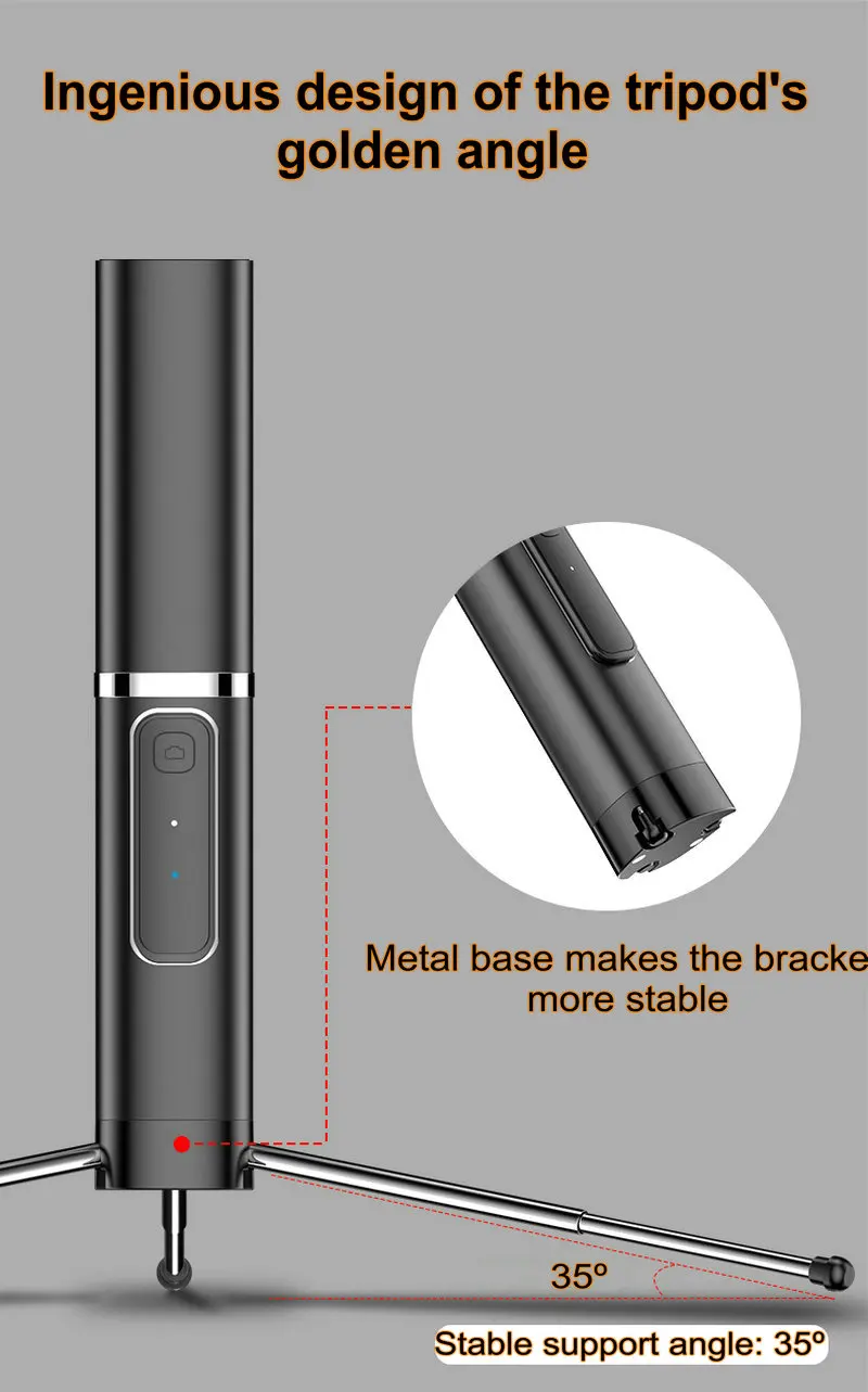 Новинка Bluetooth беспроводной пульт дистанционного управления портативный Встроенный штатив селфи палка для iPhone samsung huawei XiaoMi Android