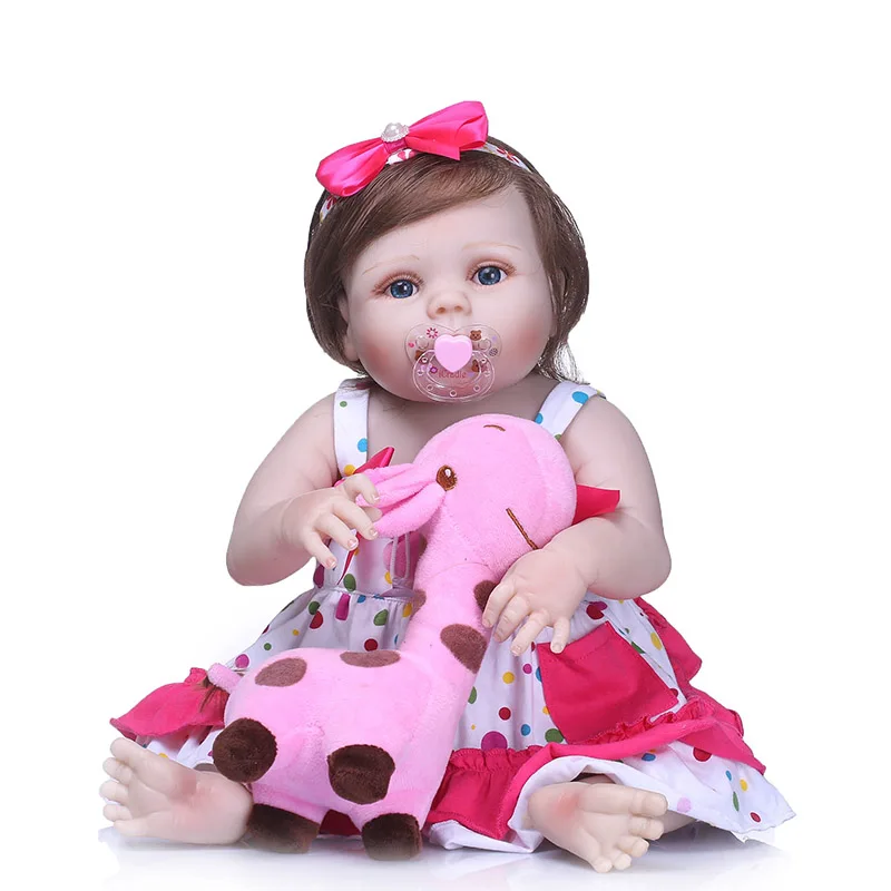 

56CM/22inch 3D Lifelike Jointed Reborn Doll Silicone Newborn Baby Princess Dolls Playmate @ZJF
