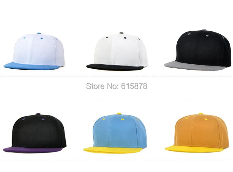 Classic 2 Tones Plain Snapback Hats 09.jpg