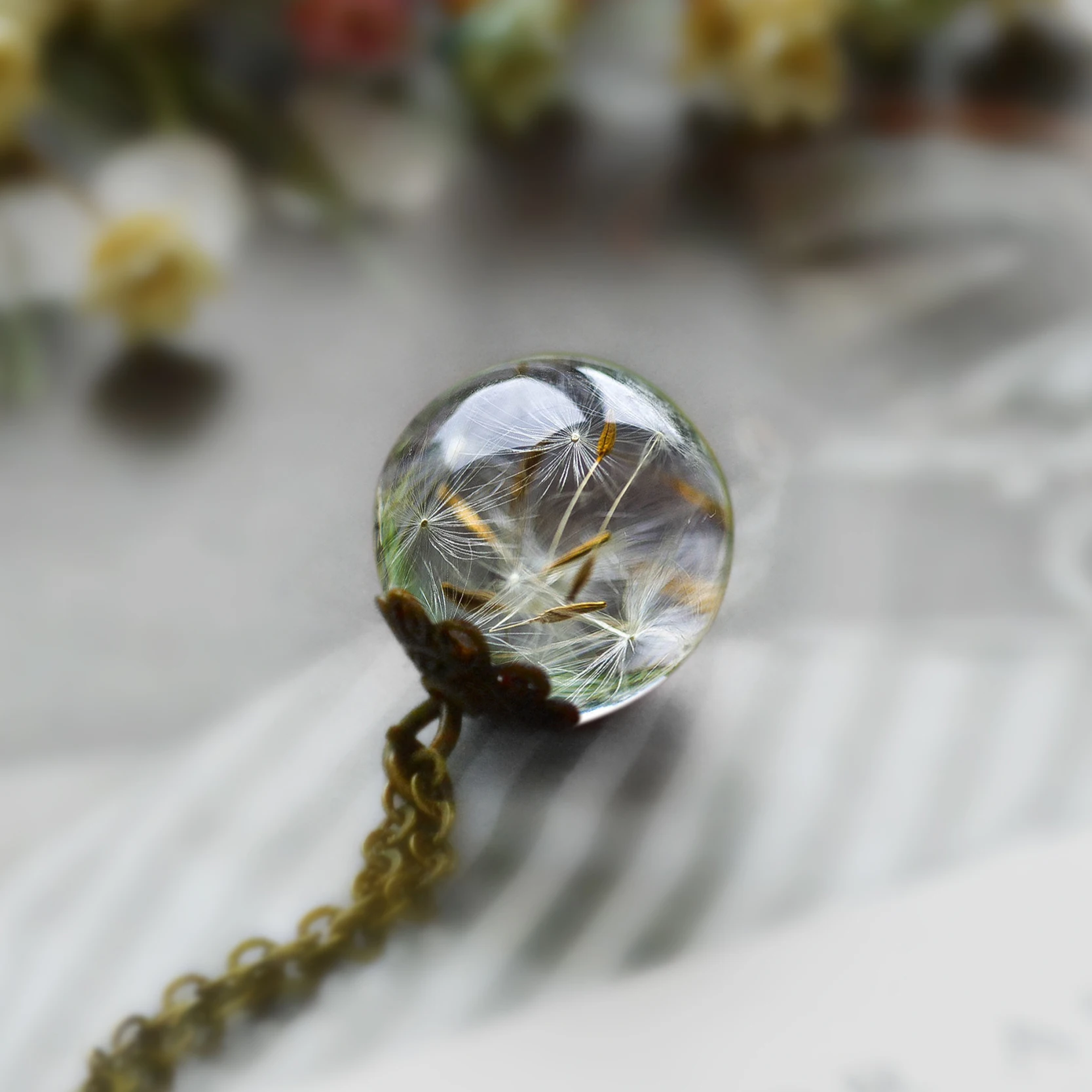 Dandelion Drop Necklace gold chain