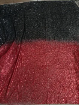 

Newest Cyndi-1010415 african tulle mesh fabric sparkly glued glitter sequins lace fabric for party dress