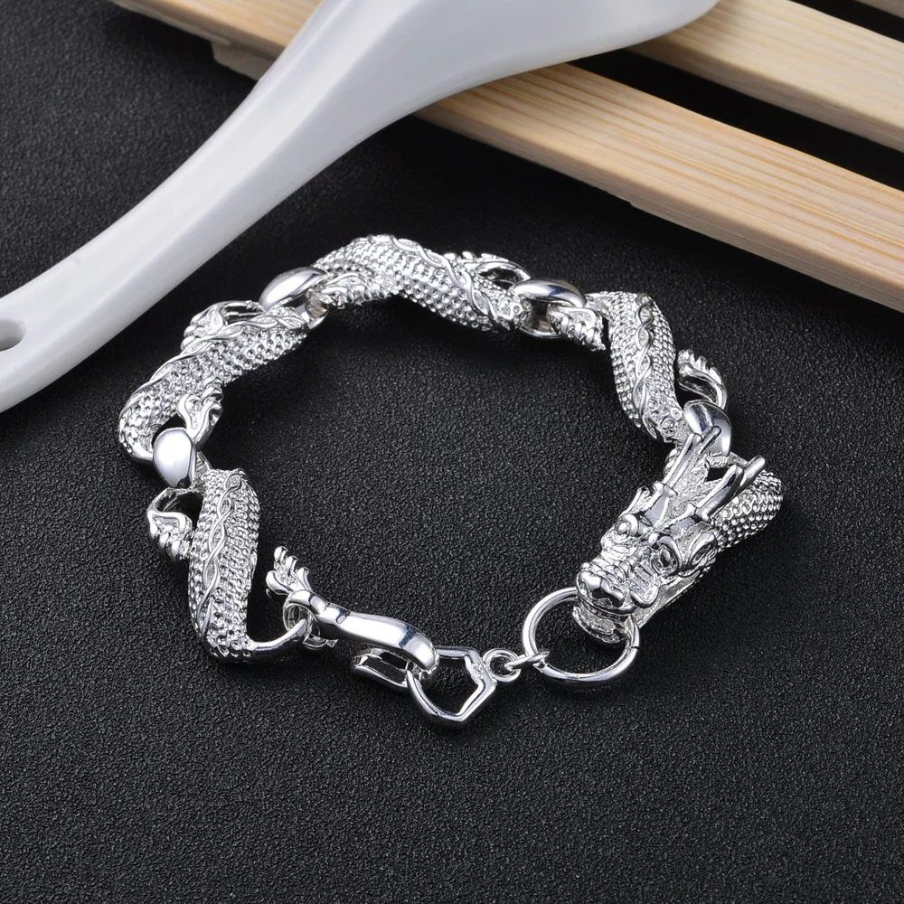 Dragon 925 Silver Chain Links Bracelet 8.5'' SL000065 Wholesale Women