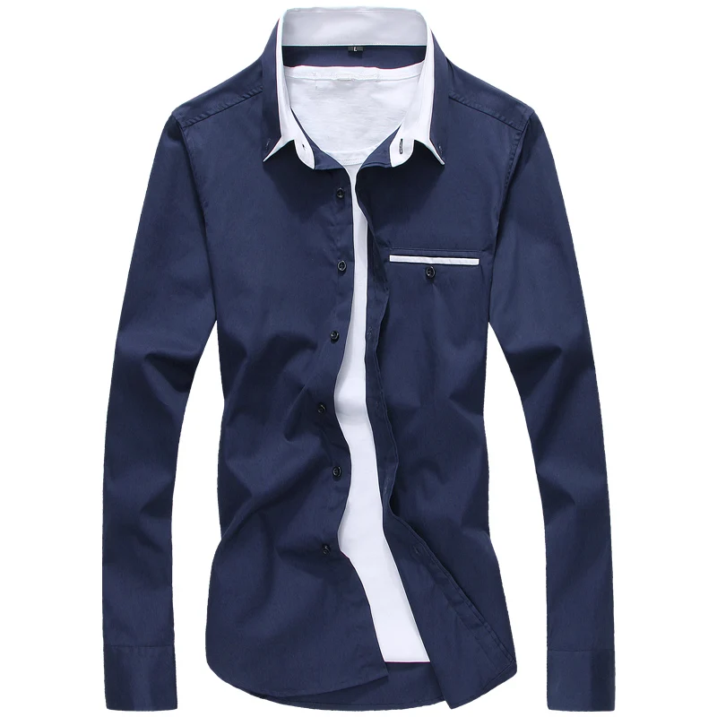 High Quality Stylish Casual Shirt Double Collar Striped Mens Dress ...